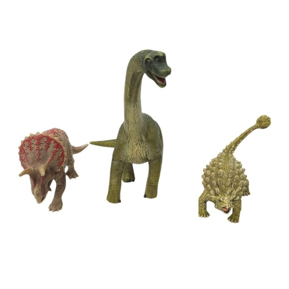 Schleich Dinosaurs Brachiosaurus Triceratops Ankylosaurus Realistic Figures Toys - Picture 4 of 15